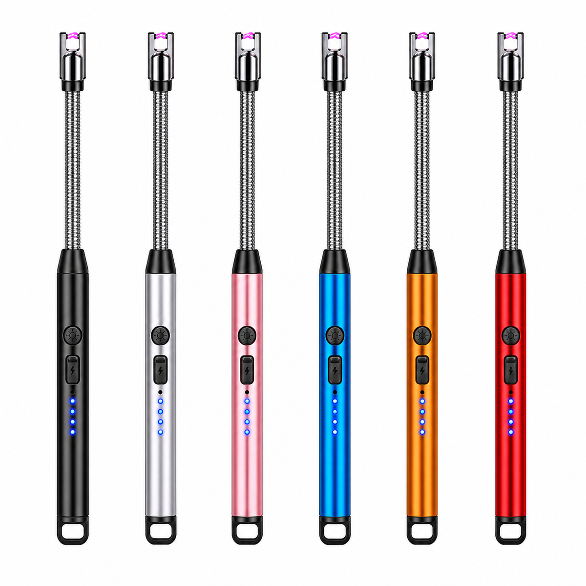 Briquet électronique portable rechargeable par USB pour cuisine extérieure, avec verrou de sécurité, écologique, pour bougies et cuisinières à gaz (sans gaz ni huile)